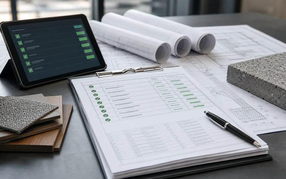 Documenti tecnici, checklist e materiali verificati prima della posa